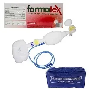 REANIMADOR MANUAL AMBU DE SILICONE COM RESERVATORIO (ADULTO) 500ML - FARMATEX