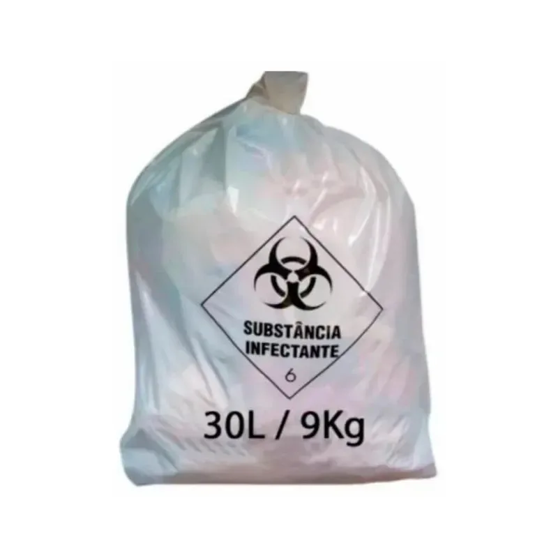 SACO LIXO HOSPITALAR BRANCO 30L 47CMX60CM - RAVA