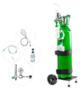 UN OXIGANIO 15 LT EM ACO COM CARRINHO (SEM CARGA) - MEDBIT