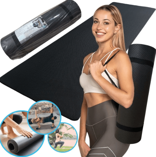 Tapete Yoga Pilates 1,80m x 53cm x 10mm Colchonete Grosso
