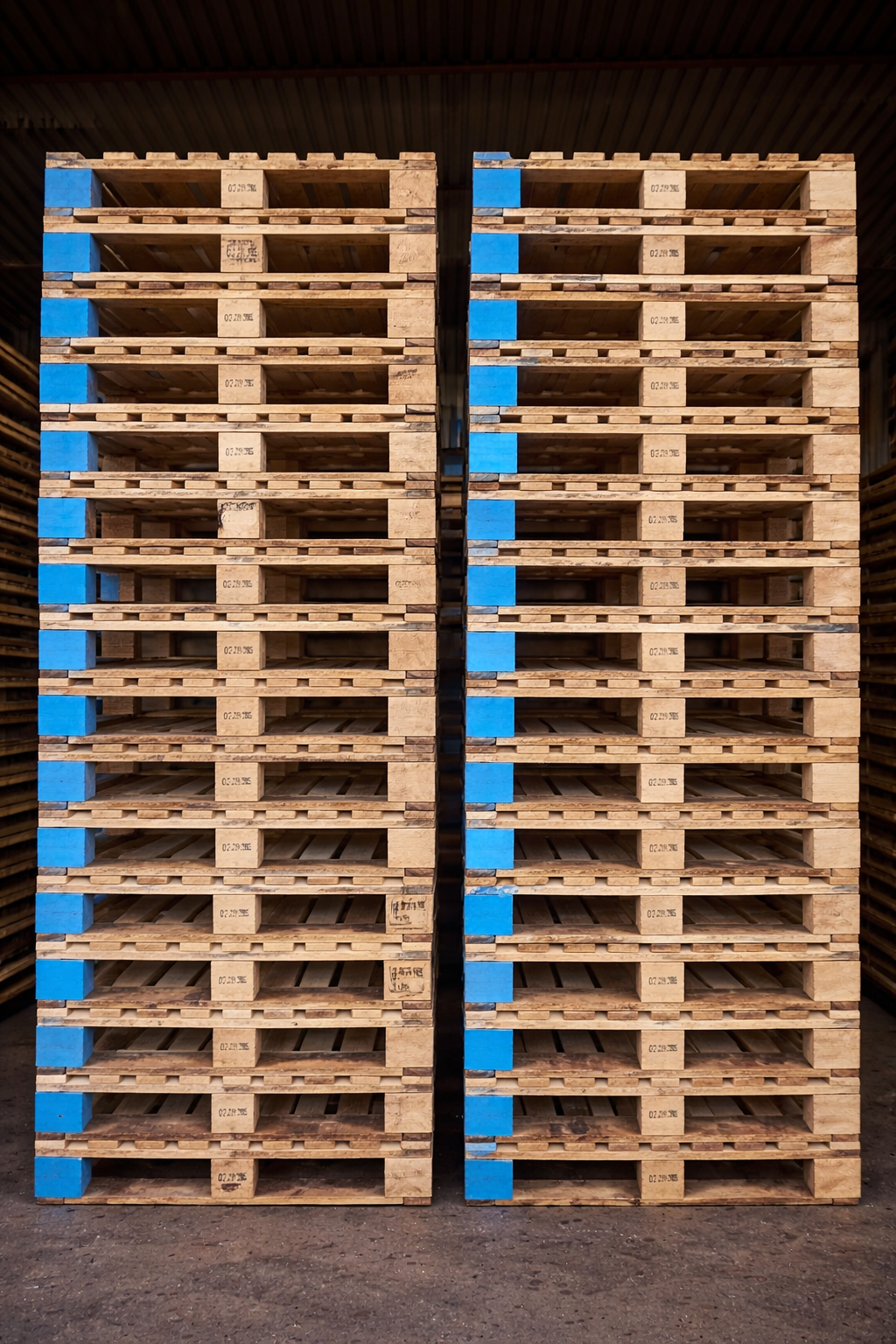 Blue Block Pallets (9 Slats)