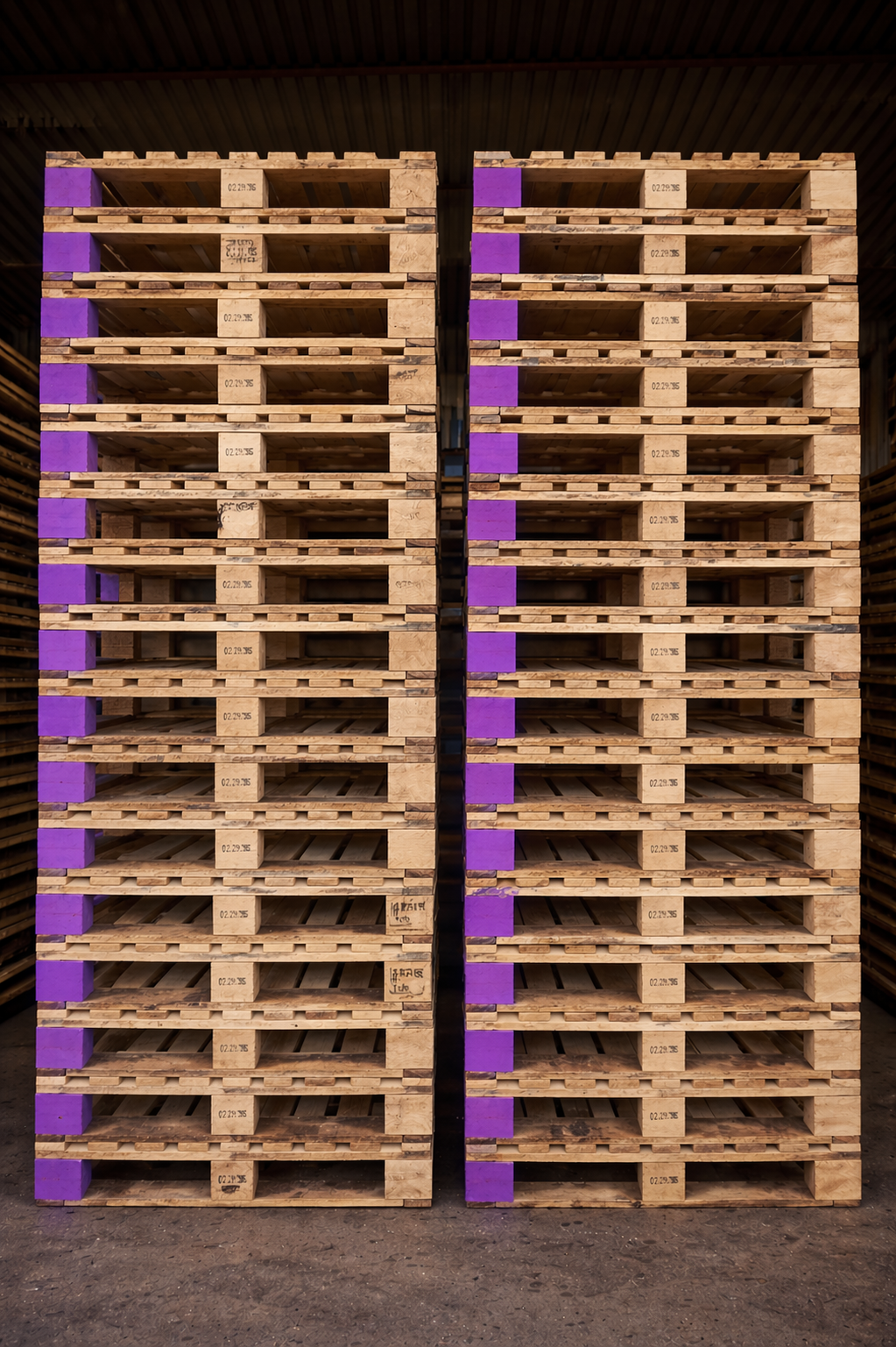 Purple Block Pallets (9 Slats)