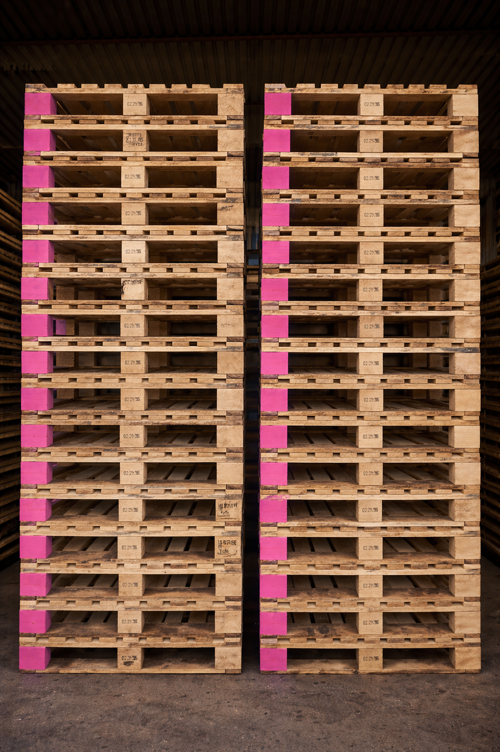 Pink Block Pallets (9 Slats)
