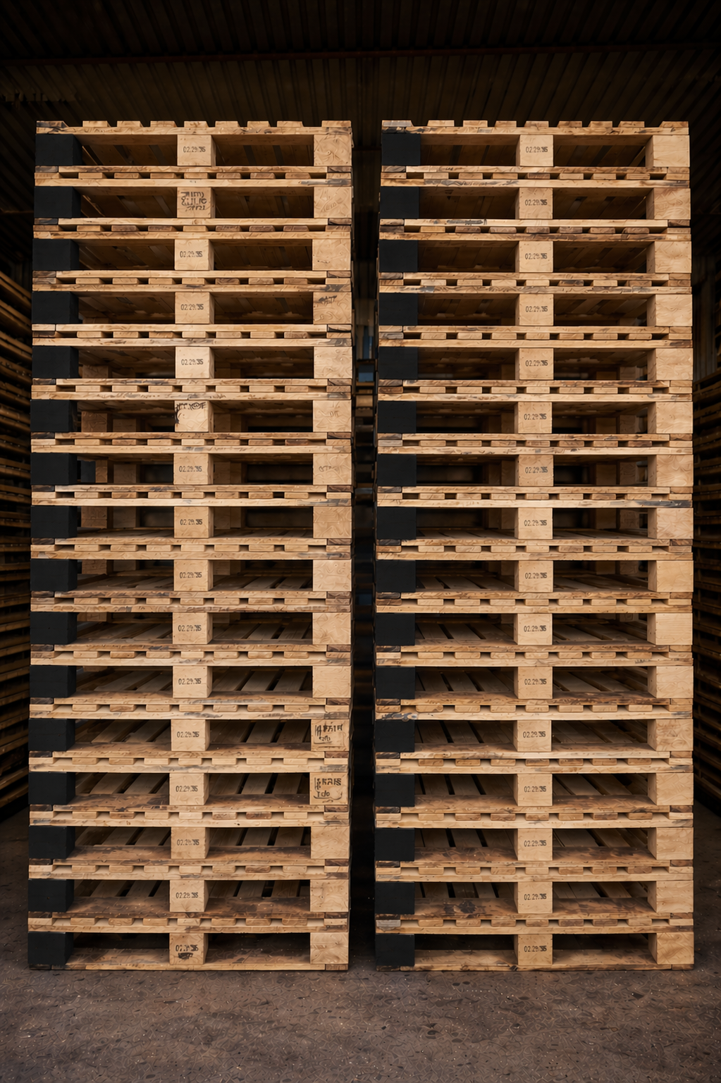 Black Block Pallets (9 Slats)