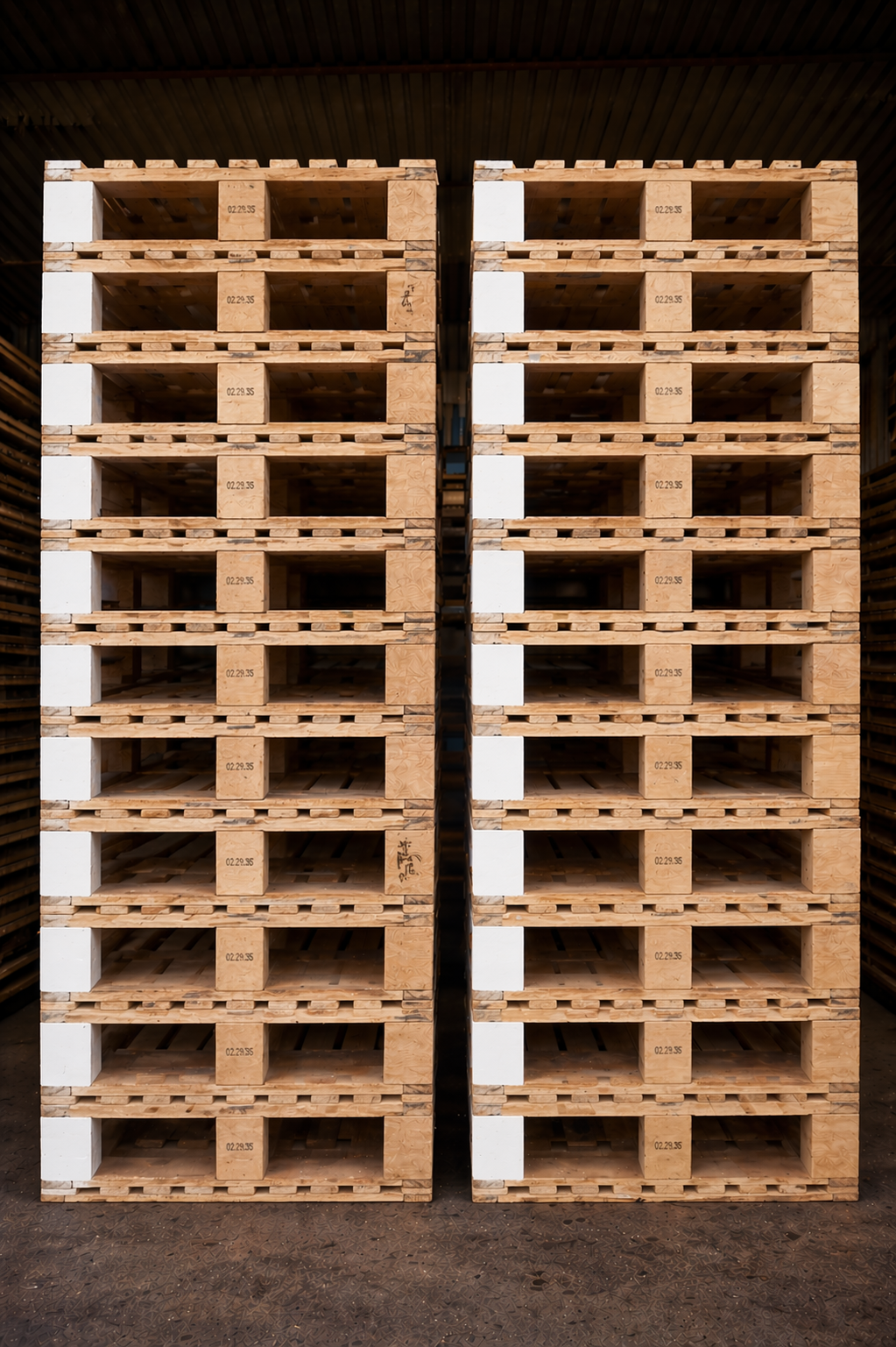 White Block Pallets (10 Slats)