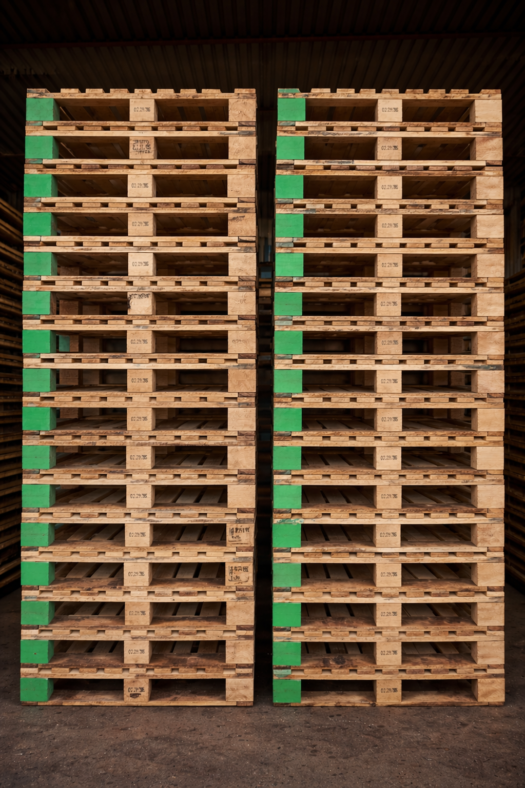 Green Block Pallet (9 Slats)