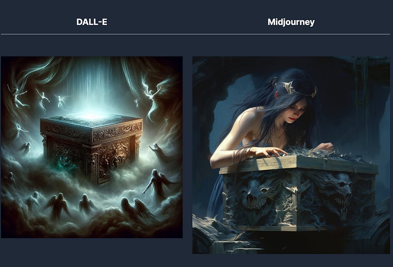 DALL-E vs Midjourney simple prompt comparison
