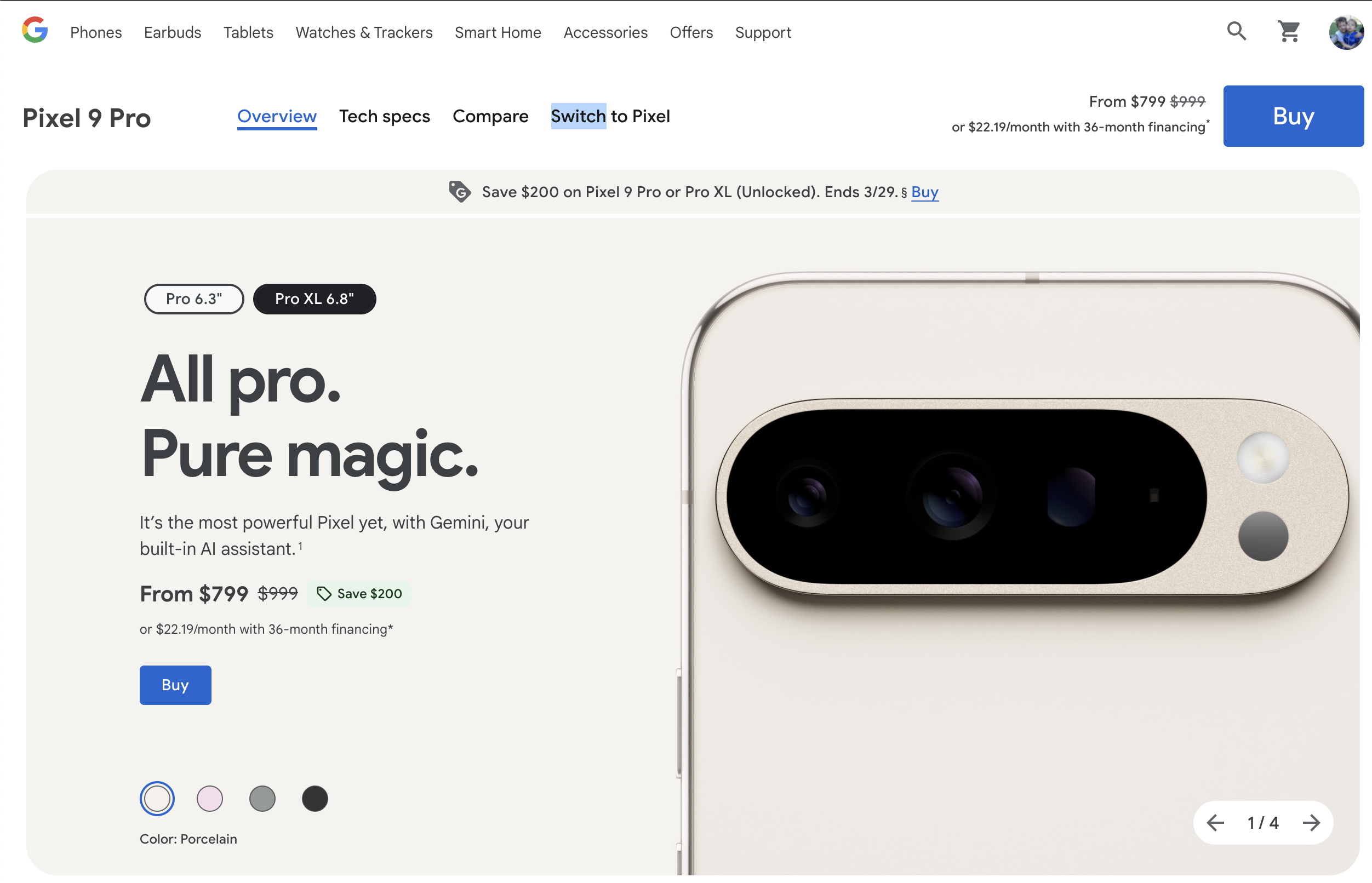 Google Store Pixel 9 Pro Deal Screenshot