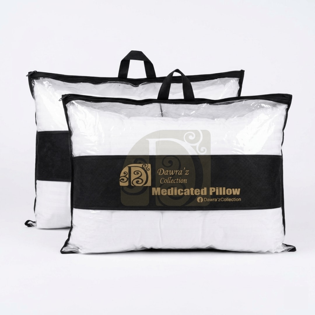 Dawraz Medicated Pillow | Siliconized Fiber Filled | Satin Top 3