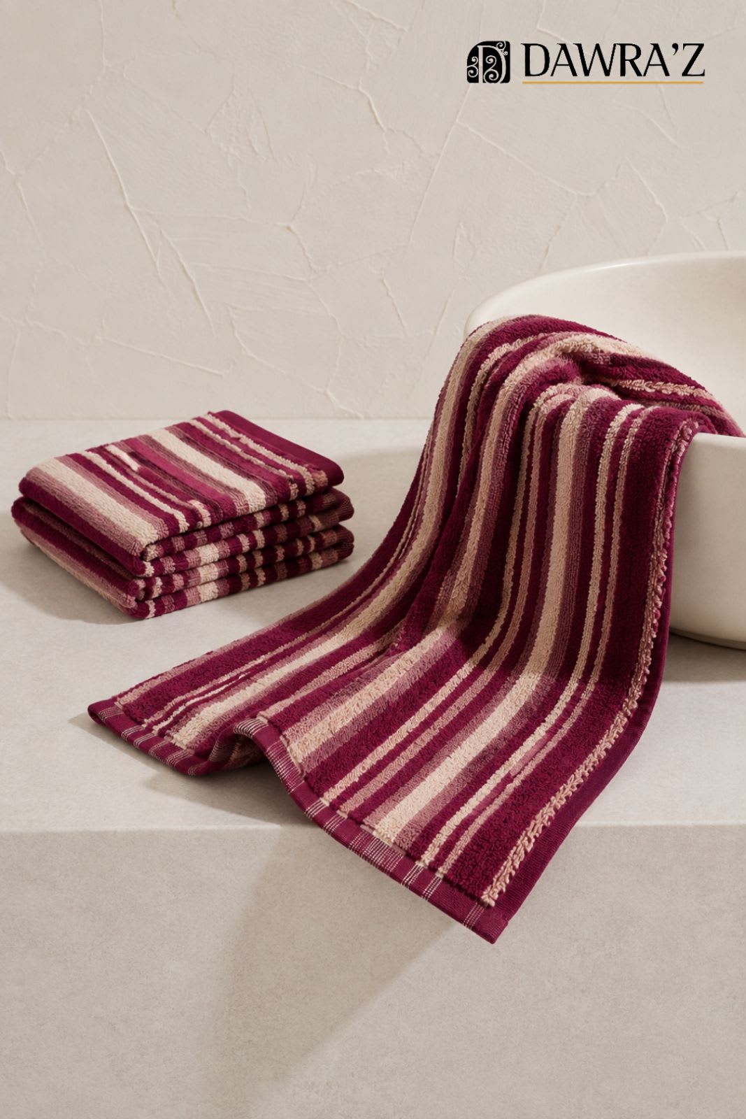 Purple Pink stripe | 1 pcs Hand Towel | 50x80 cm 2