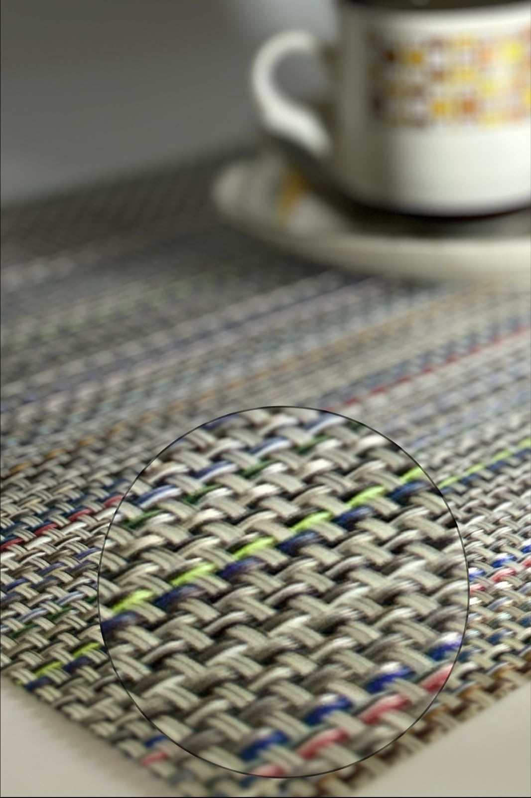 Multicolor Woven PVC Dining Placemats | 12" x 18" Set of 6 | by Dawraz Collection 3