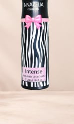 Intense — بخاخ معطّر بنقشة مخططة — تفاصيل الملصق الأصلي