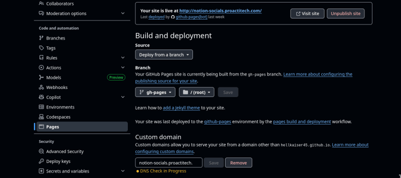 Déploiement GitHub Pages