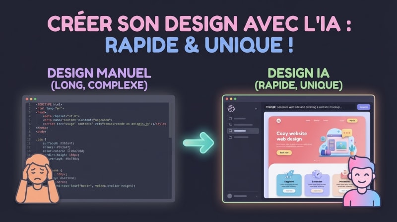 Illustration de l'article Créer un design de site unique grâce à l’IA : méthode simple et rapide