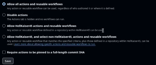 Activation de Github Actions