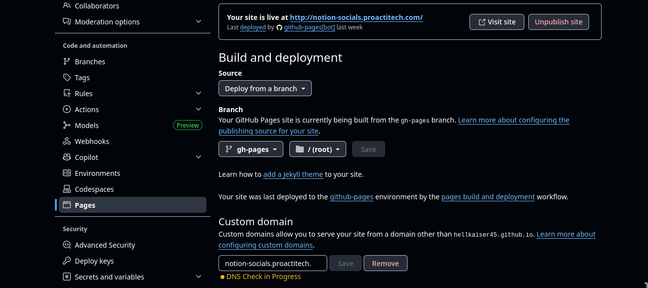 Déploiement GitHub Pages
