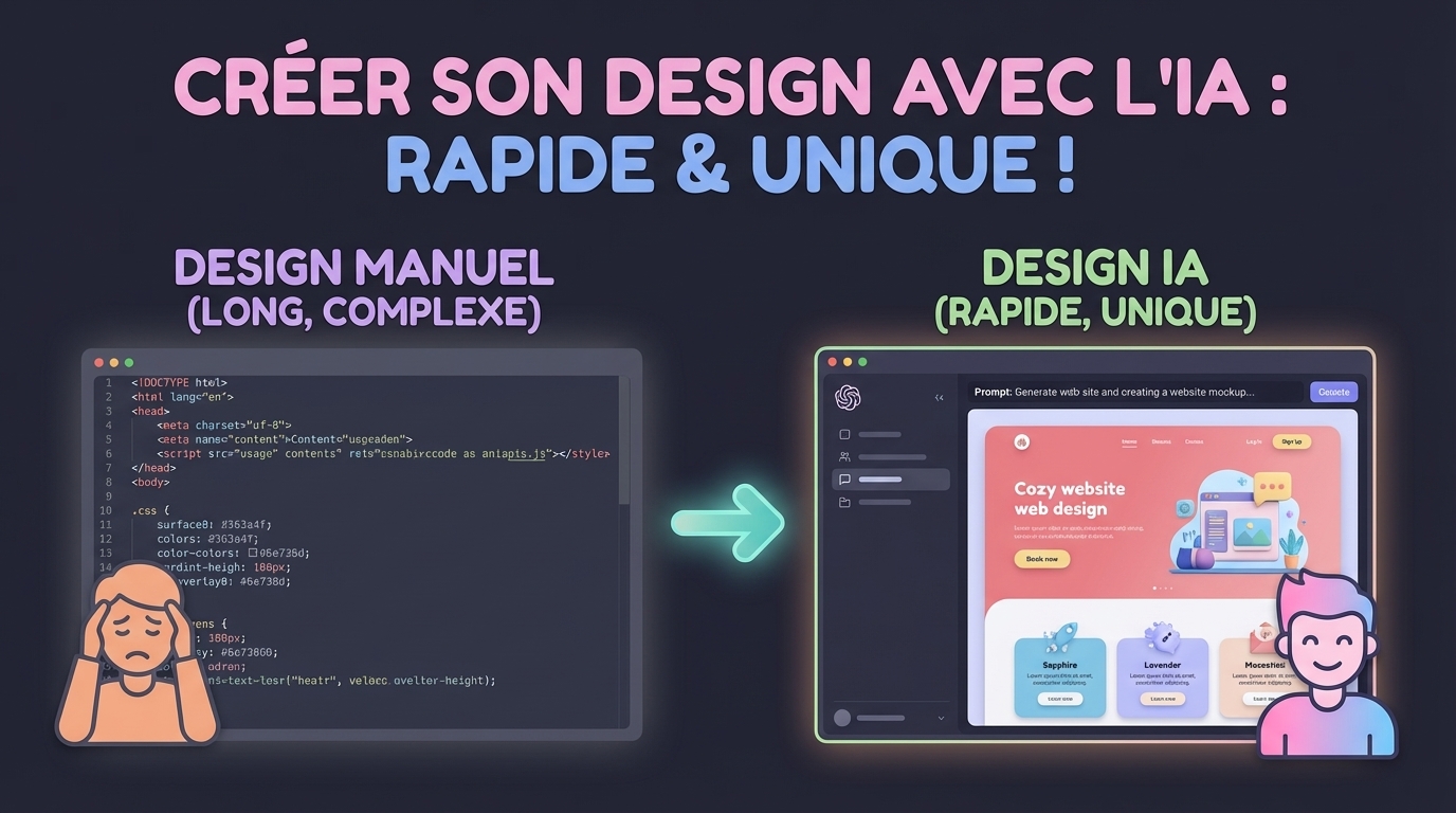 Illustration for Créer un design de site unique grâce à l’IA : méthode simple et rapide