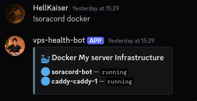 Rendu de la commande docker listant les conteneurs