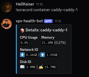 Rendu de la commande container détaillant un conteneur spécifique