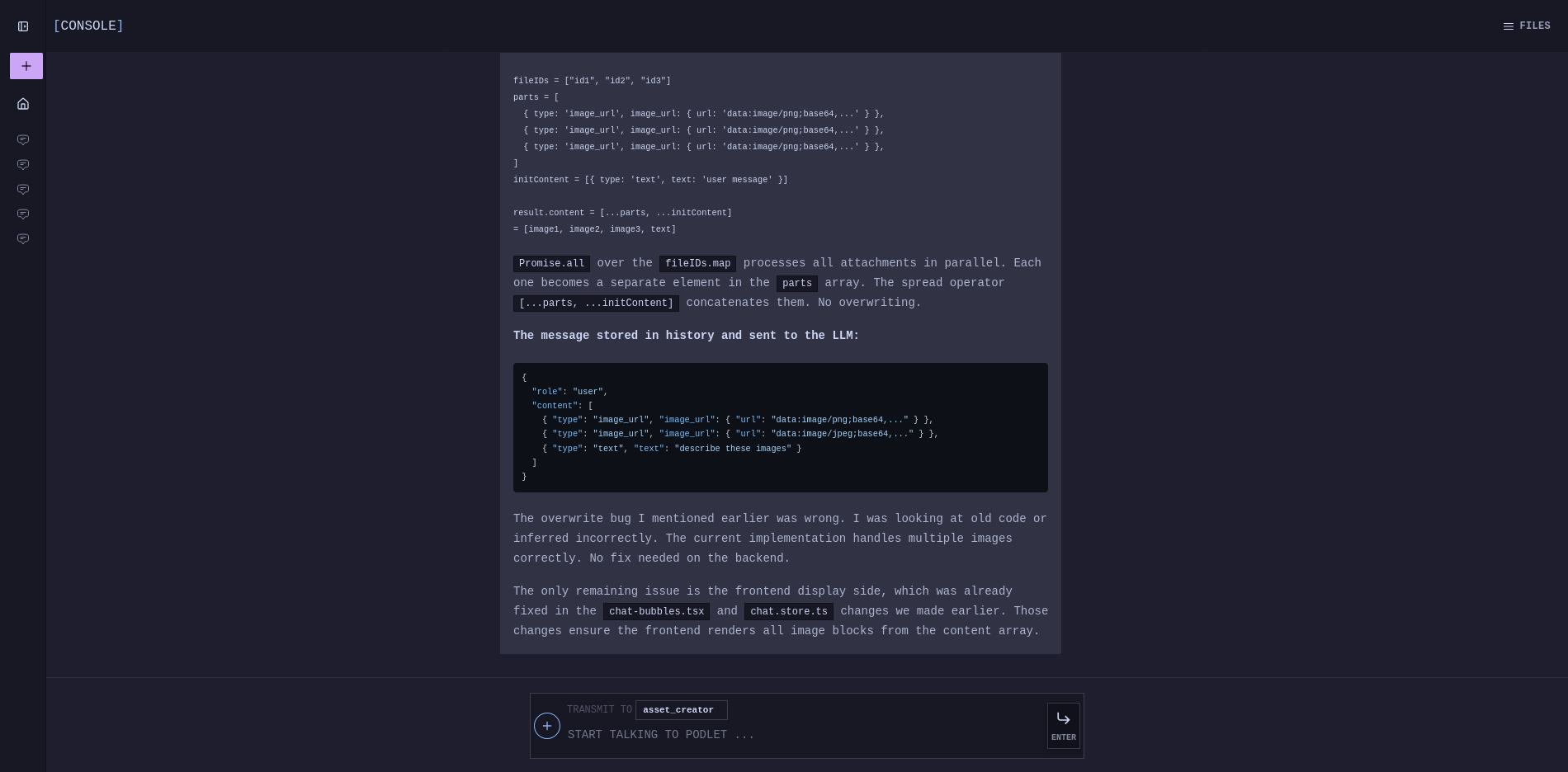 aperçu de l'interface de chat Podlet