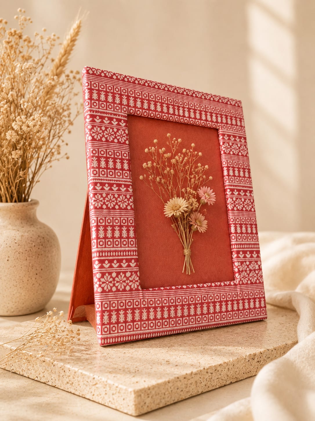 Handcrafted Hand Block Printed Fabric Photo Frame