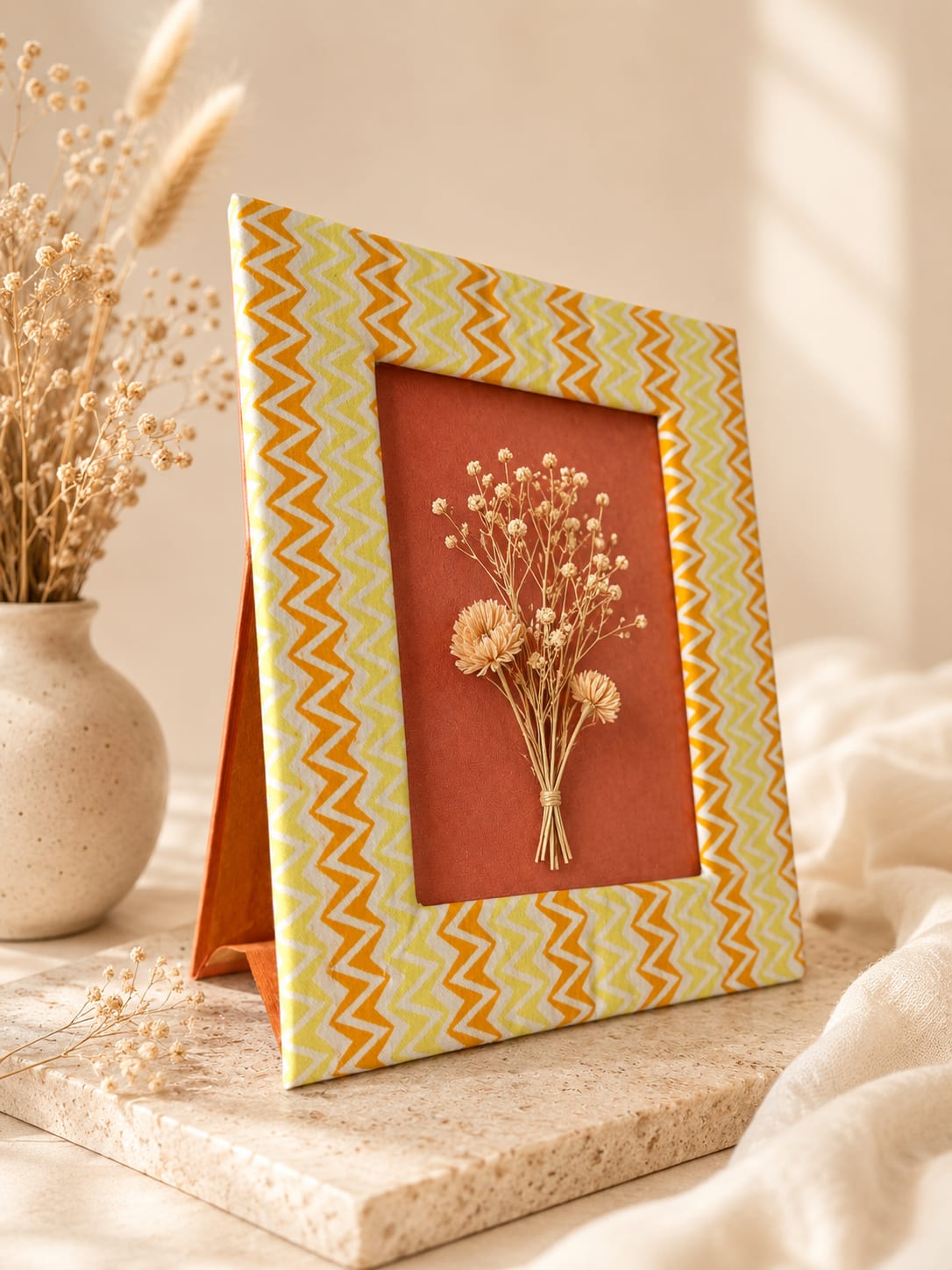 Handcrafted Hand Block Printed Fabric Photo Frame