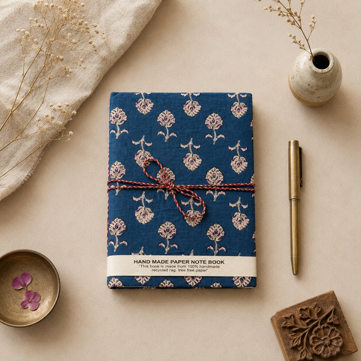 Handmade Hand Block Printed Diary – Artisan Journal & Notebook