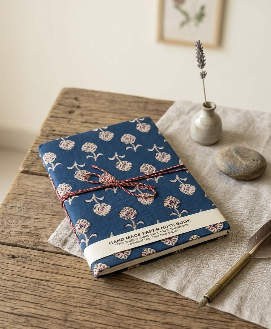 Handmade Hand Block Printed Diary – Artisan Journal & Notebook — image 2