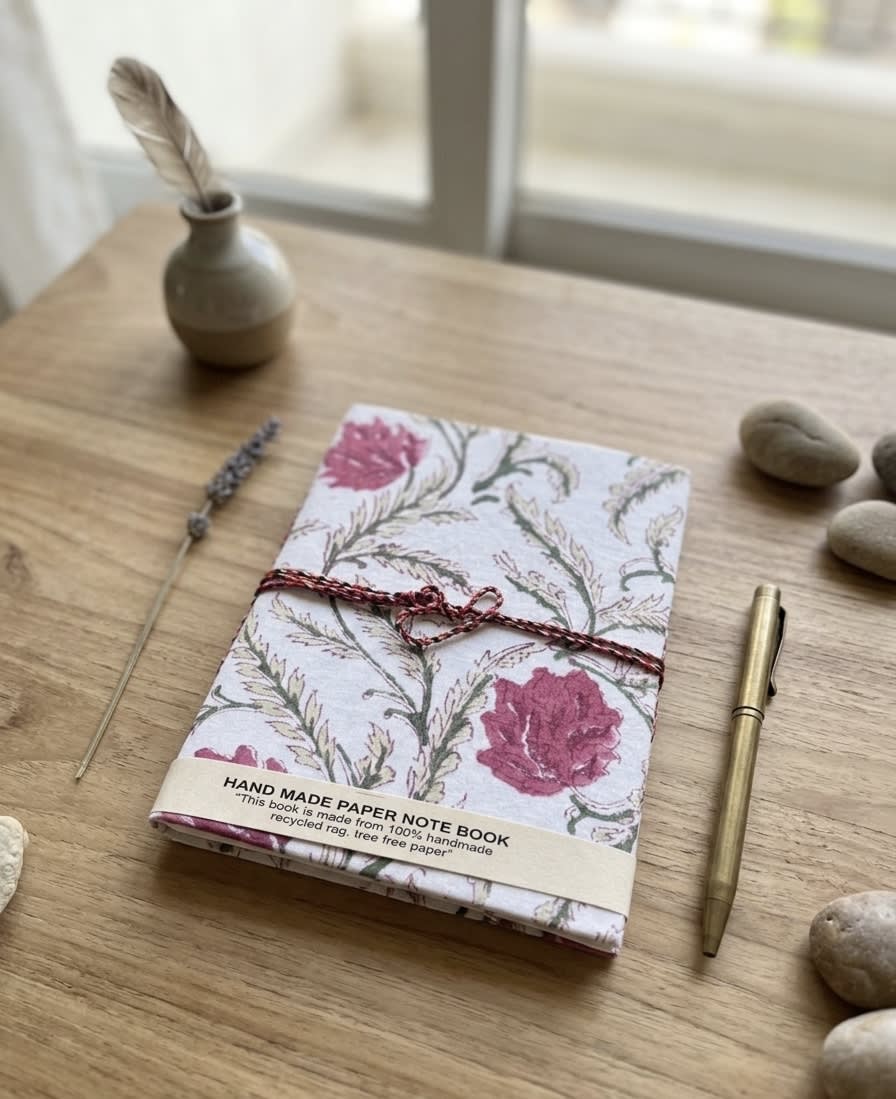 Handmade Hand Block Printed Diary – Artisan Journal & Notebook — image 2