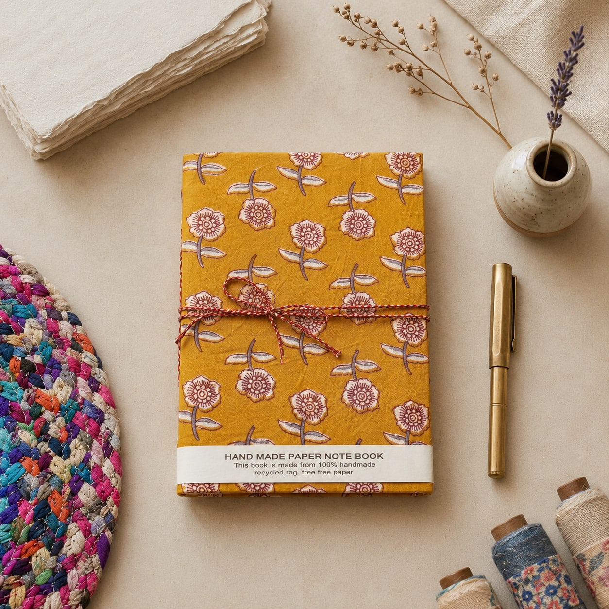 Handmade Hand Block Printed Diary – Artisan Journal & Notebook