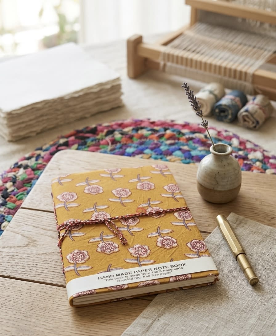 Handmade Hand Block Printed Diary – Artisan Journal & Notebook — image 2