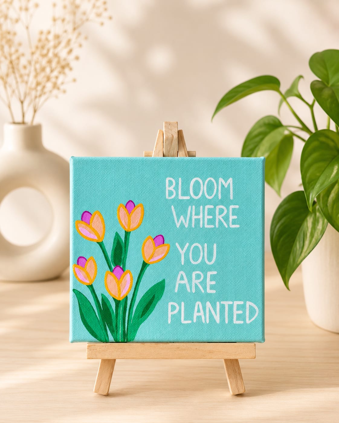 Hand-Painted Mini Canvas – Unique Home Décor