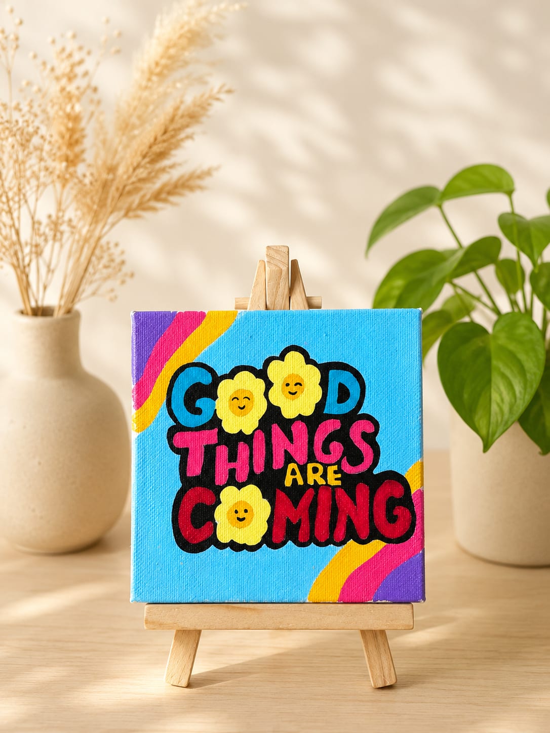 Hand-Painted Mini Canvas – Unique Home Décor