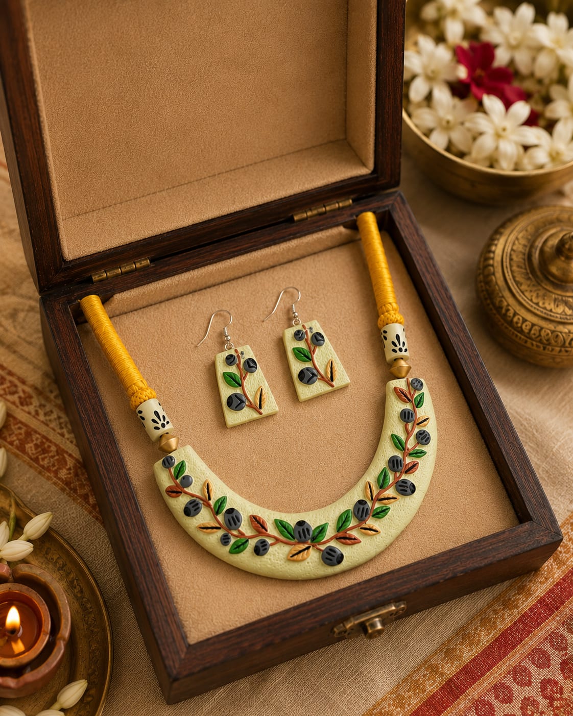 Hand Crafted Terracotta Pendent Set
