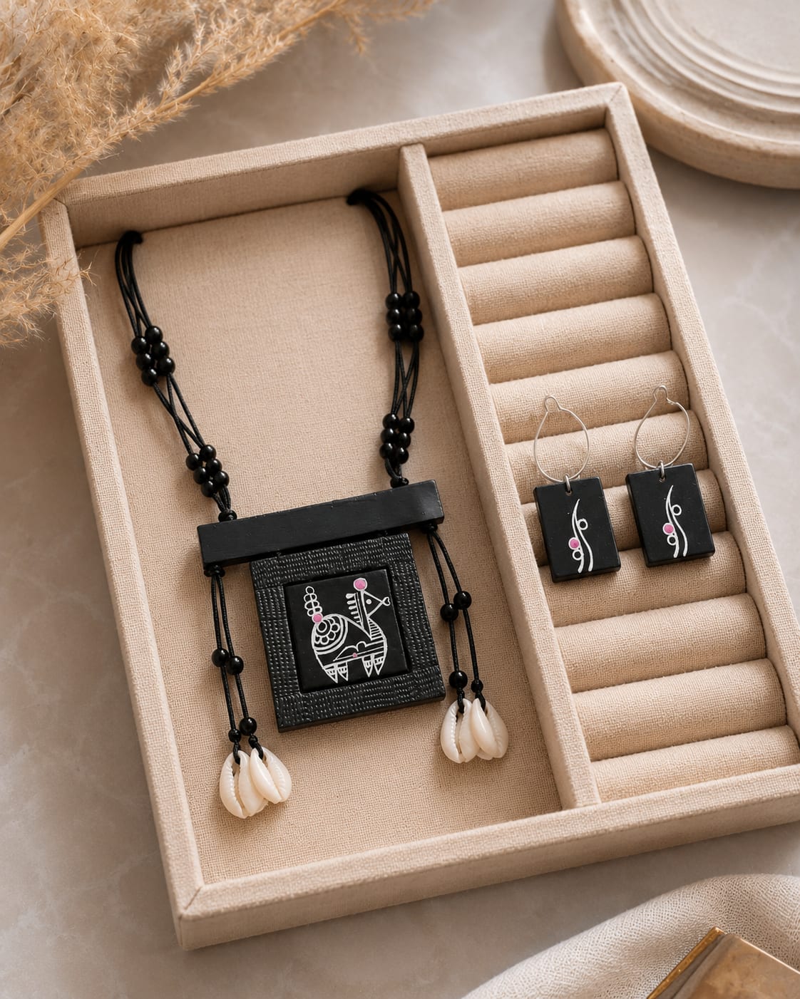 Hand Crafted Terracotta Pendent Set — image 2