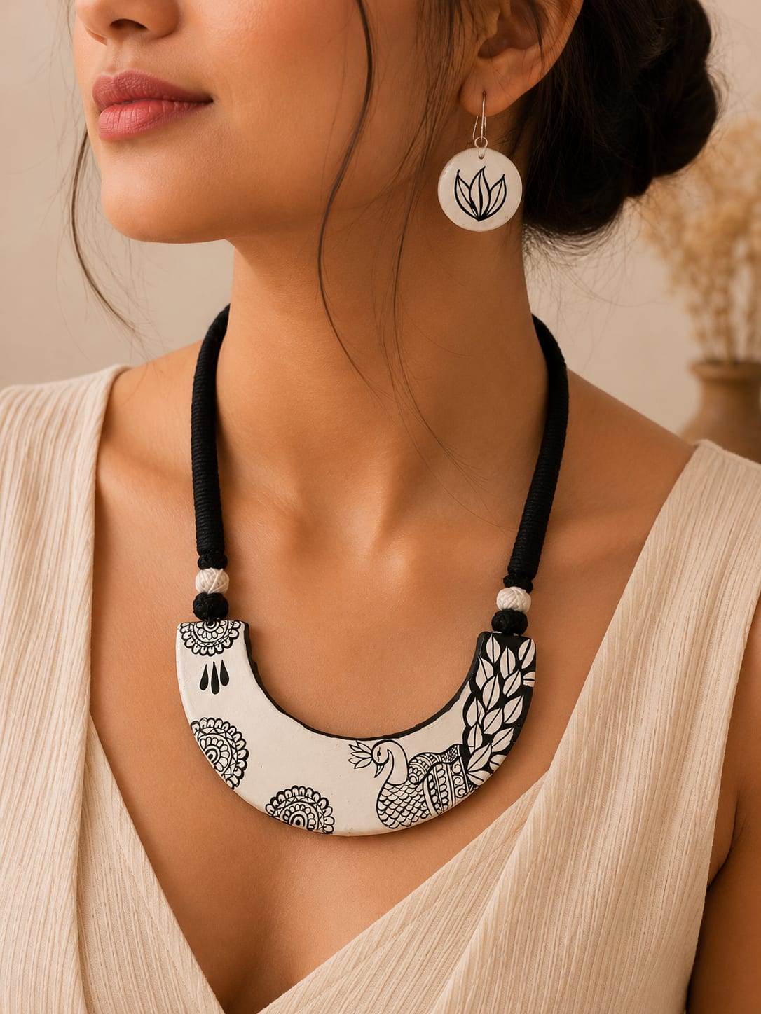 Hand Crafted Terracotta Pendent Set — image 2