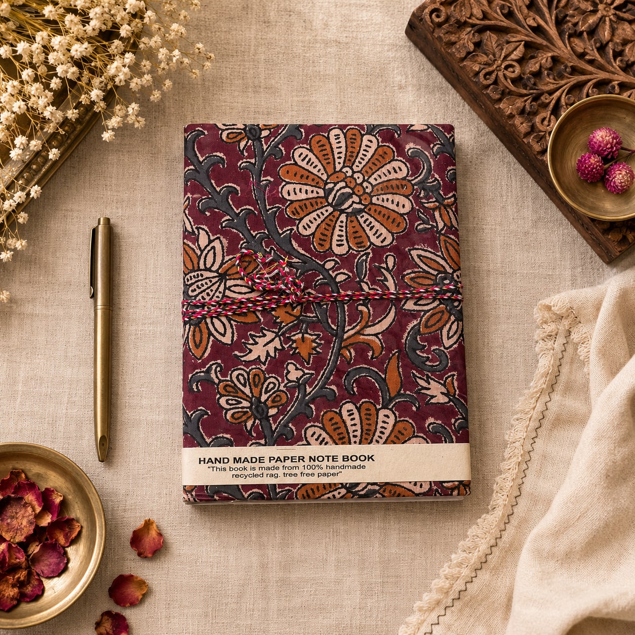 Handmade Hand Block Printed Diary – Artisan Journal & Notebook