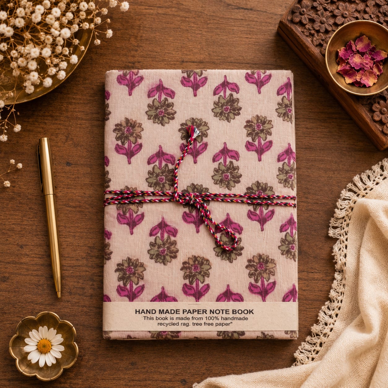 Handmade Hand Block Printed Diary – Artisan Journal & Notebook