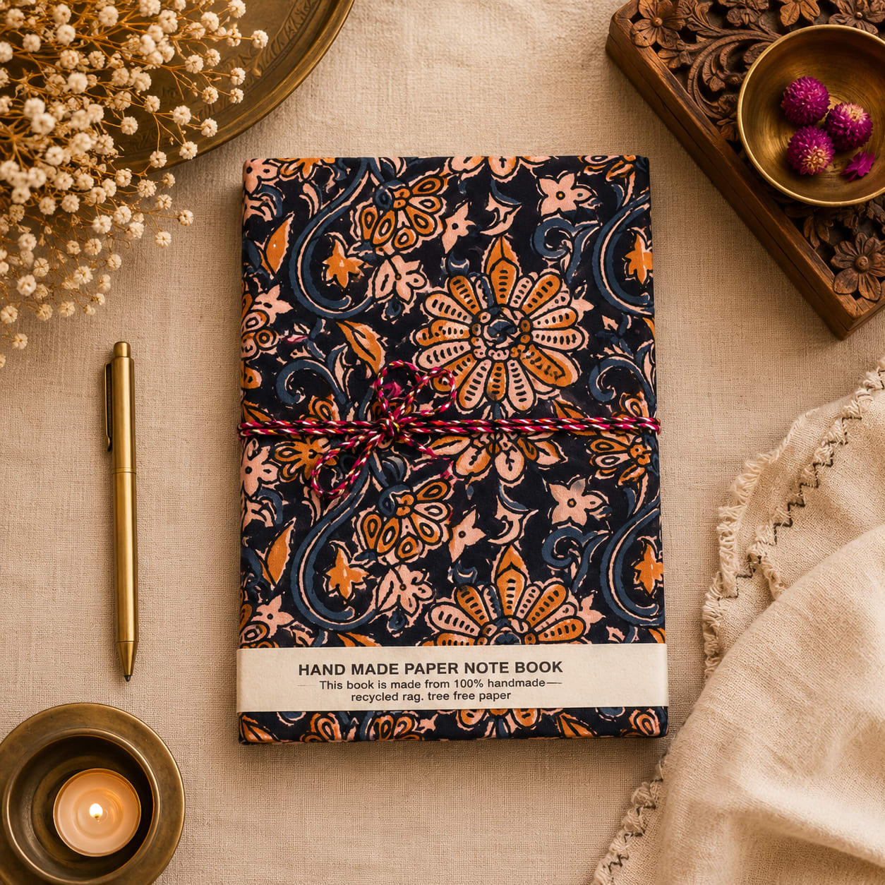Handmade Hand Block Printed Diary – Artisan Journal & Notebook