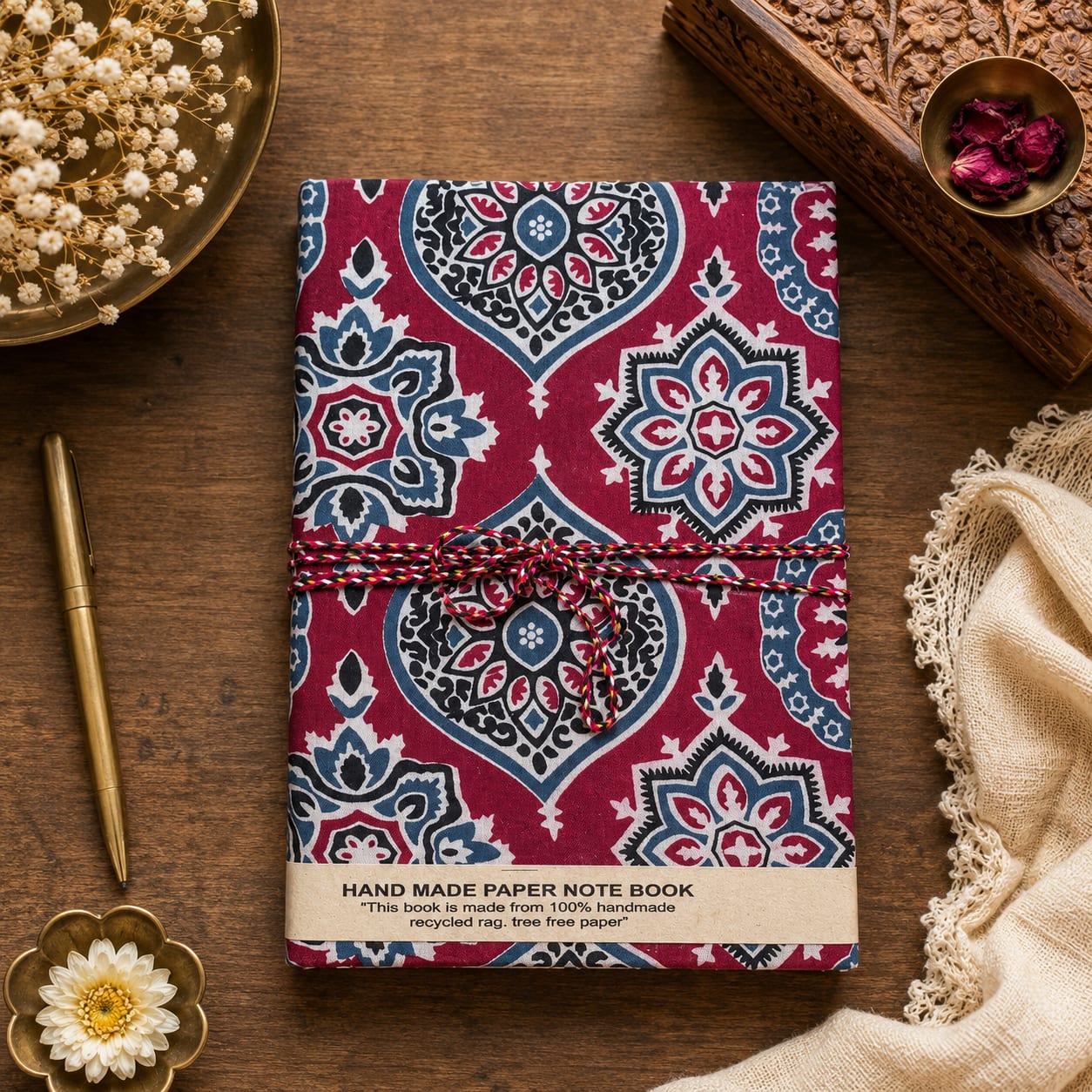 Handmade Hand Block Printed Diary – Artisan Journal & Notebook