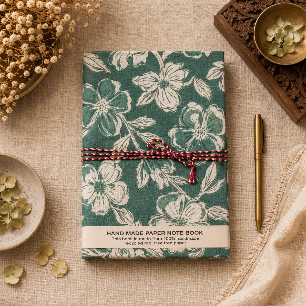 Handmade Hand Block Printed Diary – Artisan Journal & Notebook