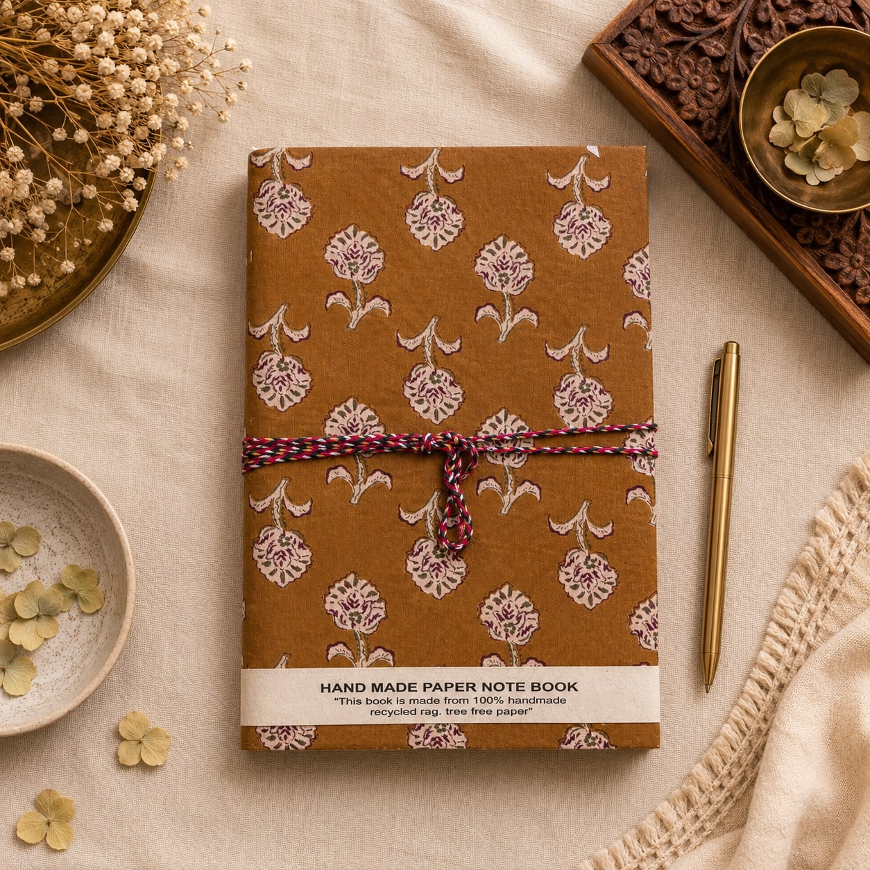 Handmade Hand Block Printed Diary – Artisan Journal & Notebook