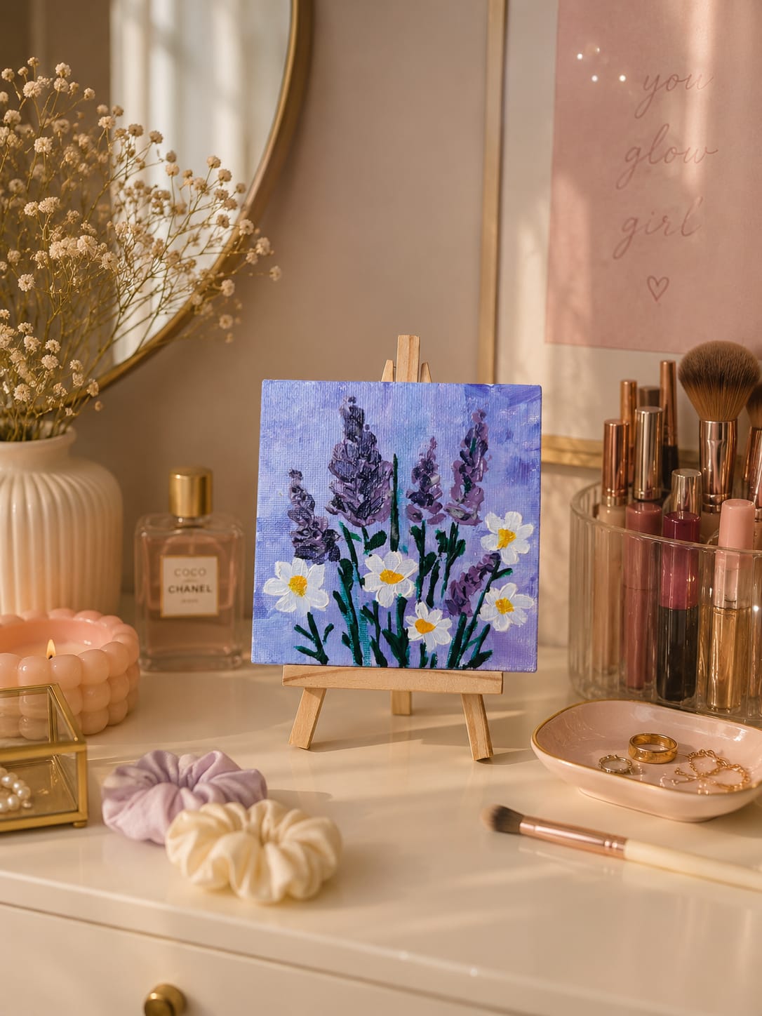 Floral Acrylic Art for Home & Desk Decor