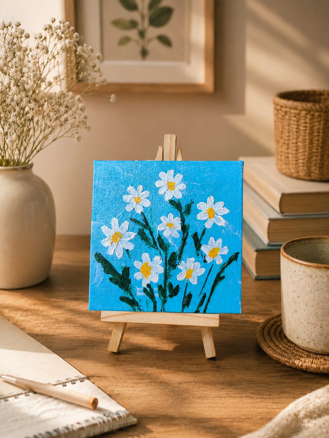 Floral Acrylic Art for Home & Desk Decor