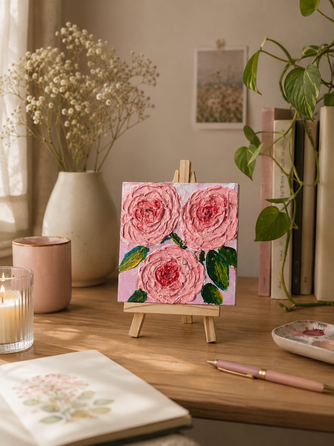 Floral Acrylic Art for Home & Desk Decor
