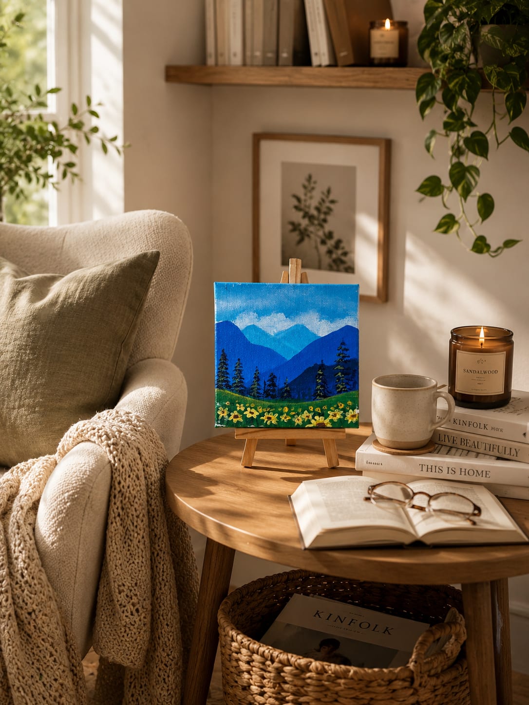 Mini Scenic Canvas Painting – Handcrafted Home Décor