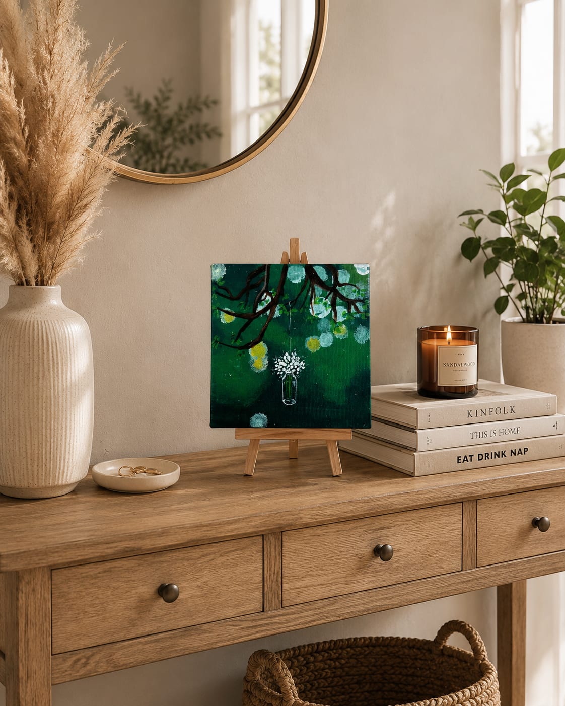 Mini Scenic Canvas Painting – Handcrafted Home Décor