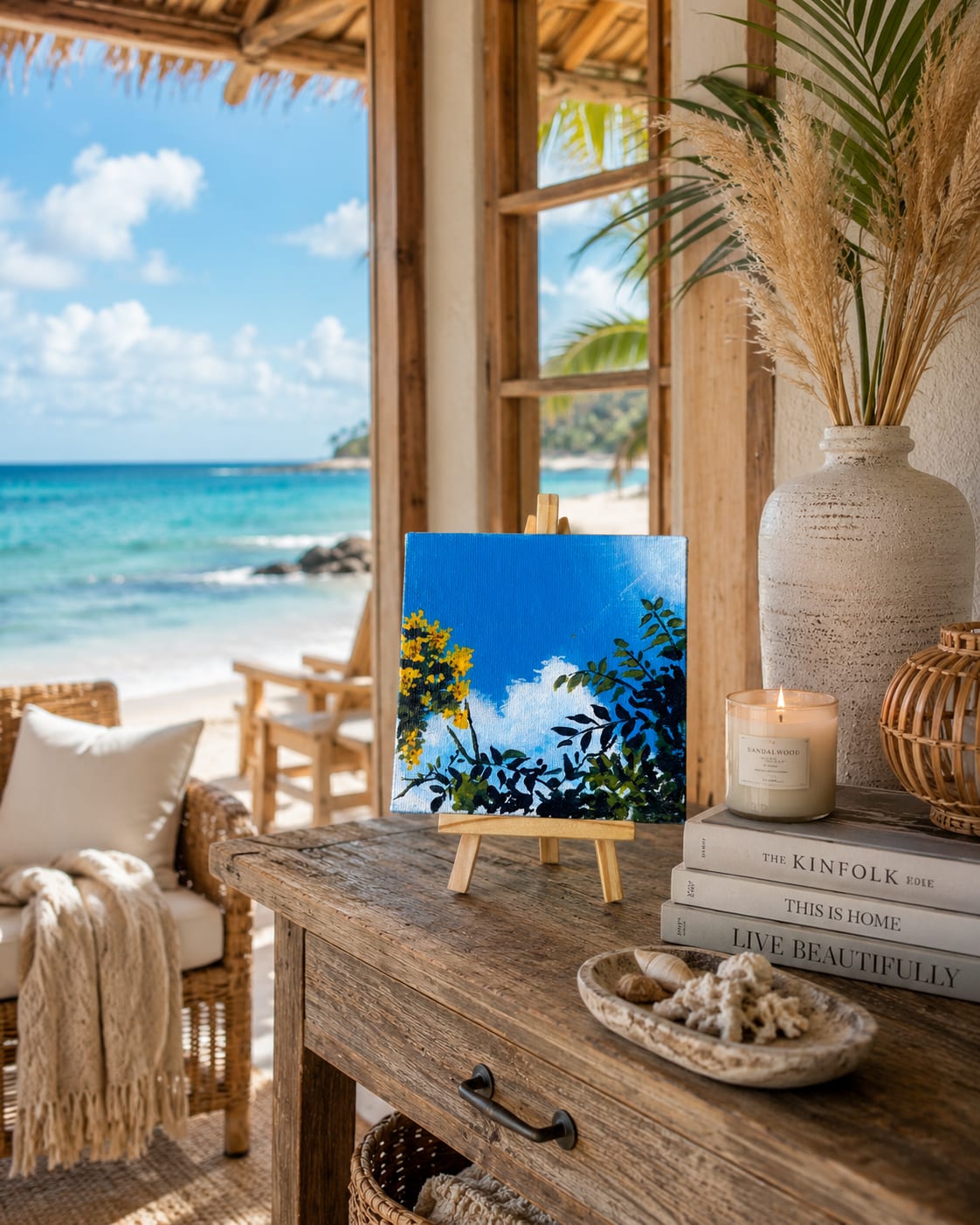 Mini Scenic Canvas Painting – Handcrafted Home Décor