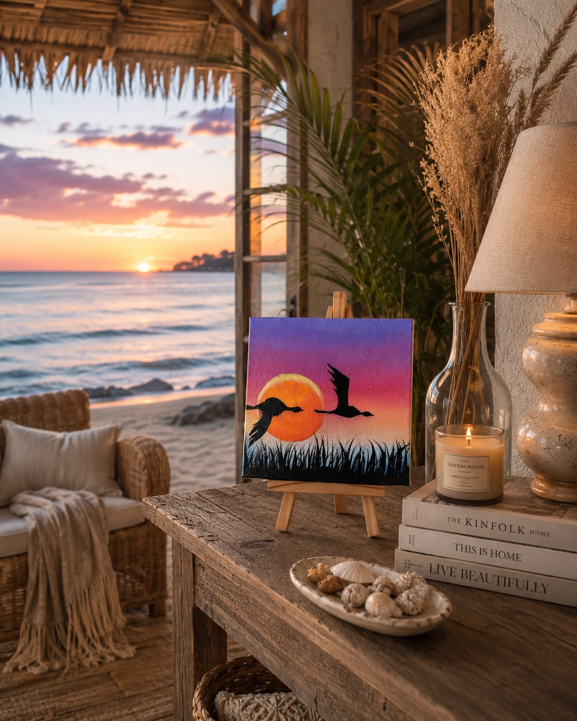 Mini Scenic Canvas Painting – Handcrafted Home Décor