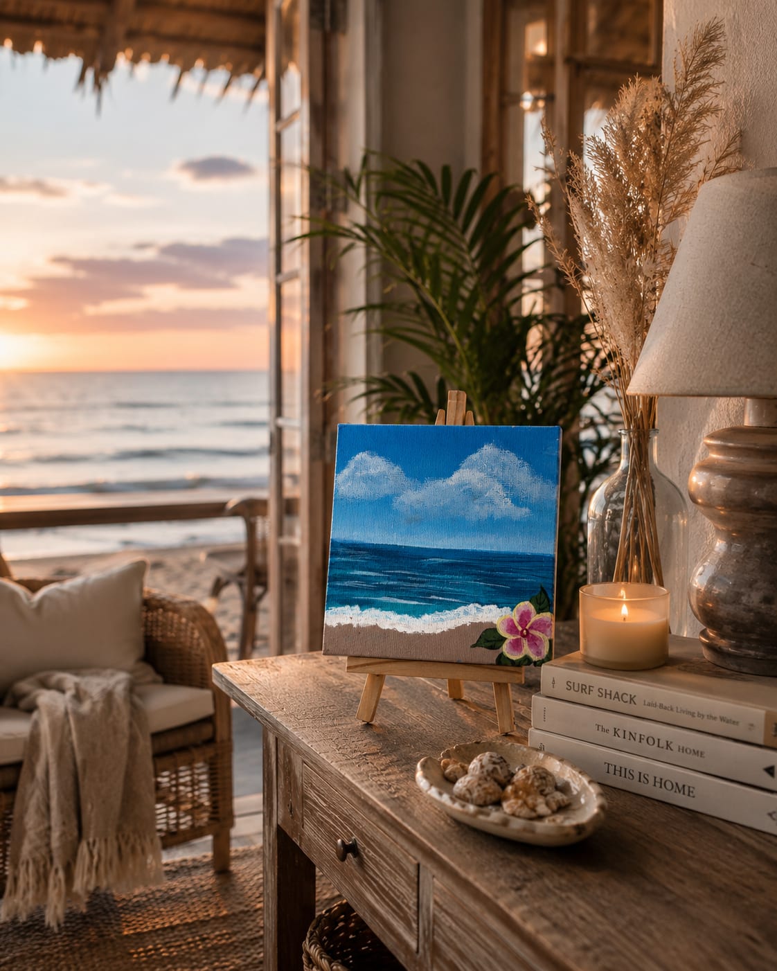Mini Scenic Canvas Painting – Handcrafted Home Décor